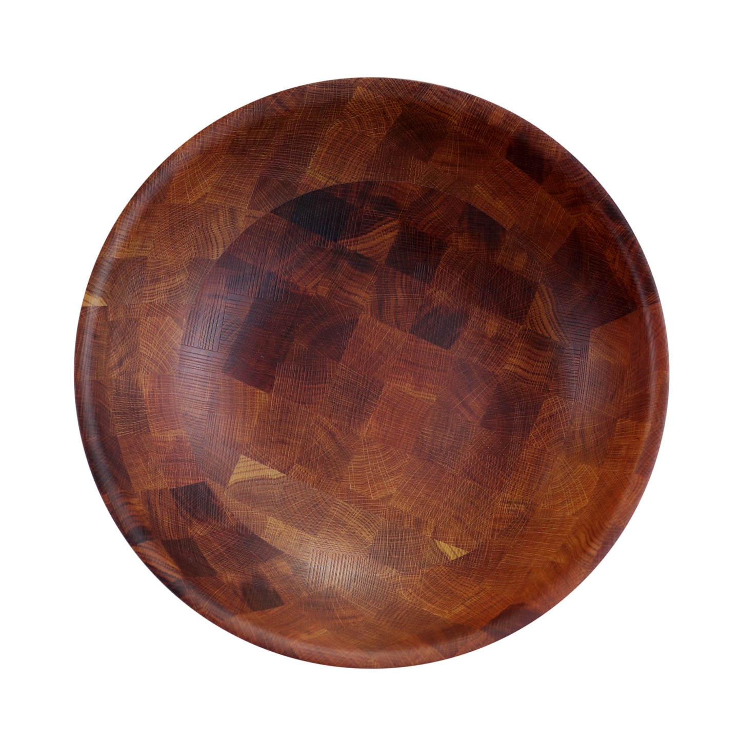 Melamine Round Bowl - Checkered Wood