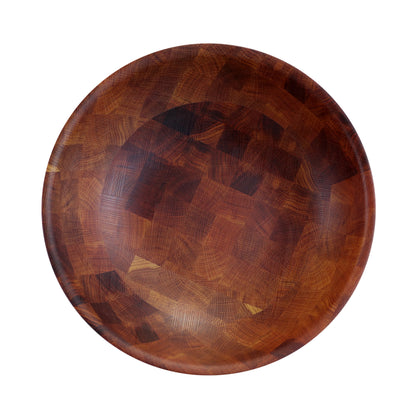 Melamine Round Bowl - Checkered Wood