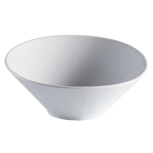 28.7 oz. Bright White Porcelain Slanted Bowl, 9 2/3" Dia., Corona Elegance