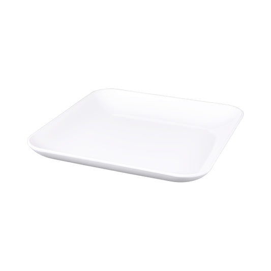 Melamine Square Platter w/ Matte Finish Outside - White