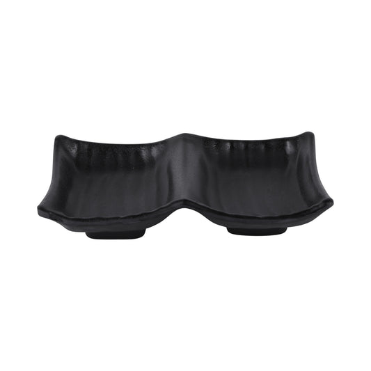 Melamine Two Compartment Tray - Black