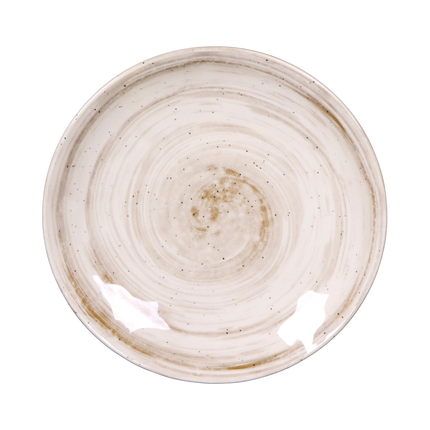 Melamine Round Plate - Taupe Design