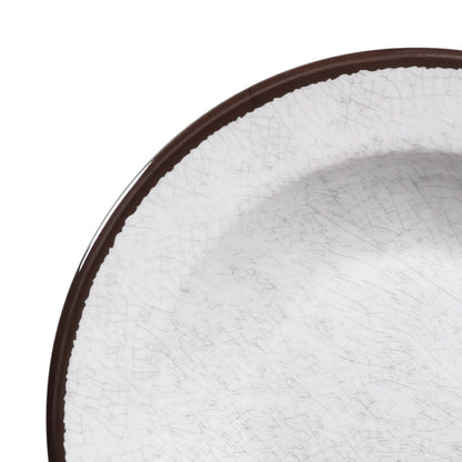 Melamine Round Crackle Pasta/Soup Bowl - White