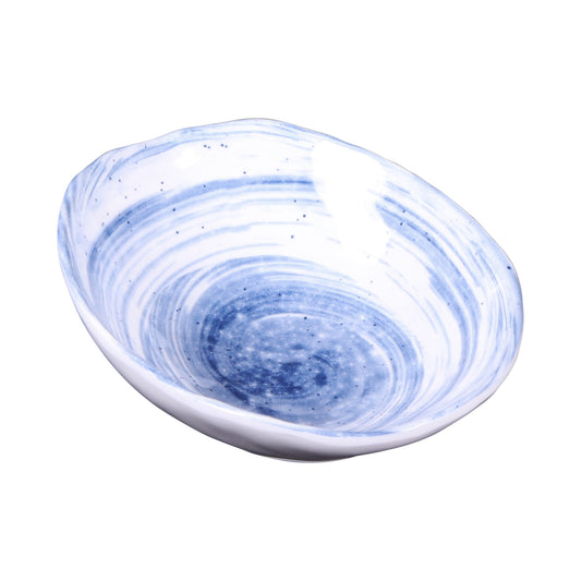 Melamine Oval Bowl - Navy Design