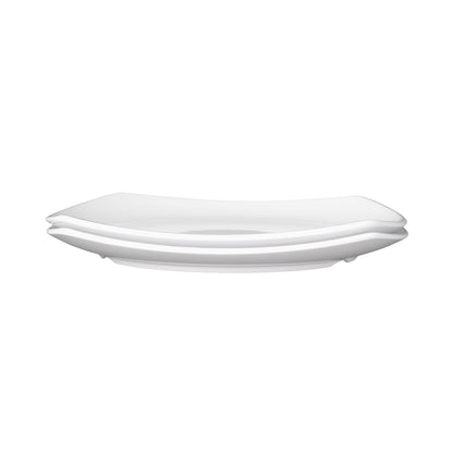 Melamine Square Plate - White w/ Black Trim