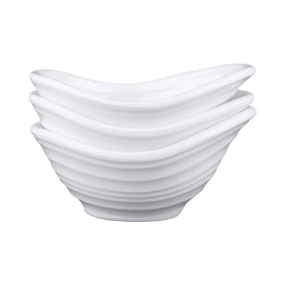 Melamine Oblong Swirl Sauce Dish - White