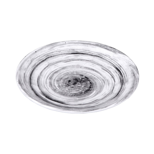 Melamine Round Plate - Black Design