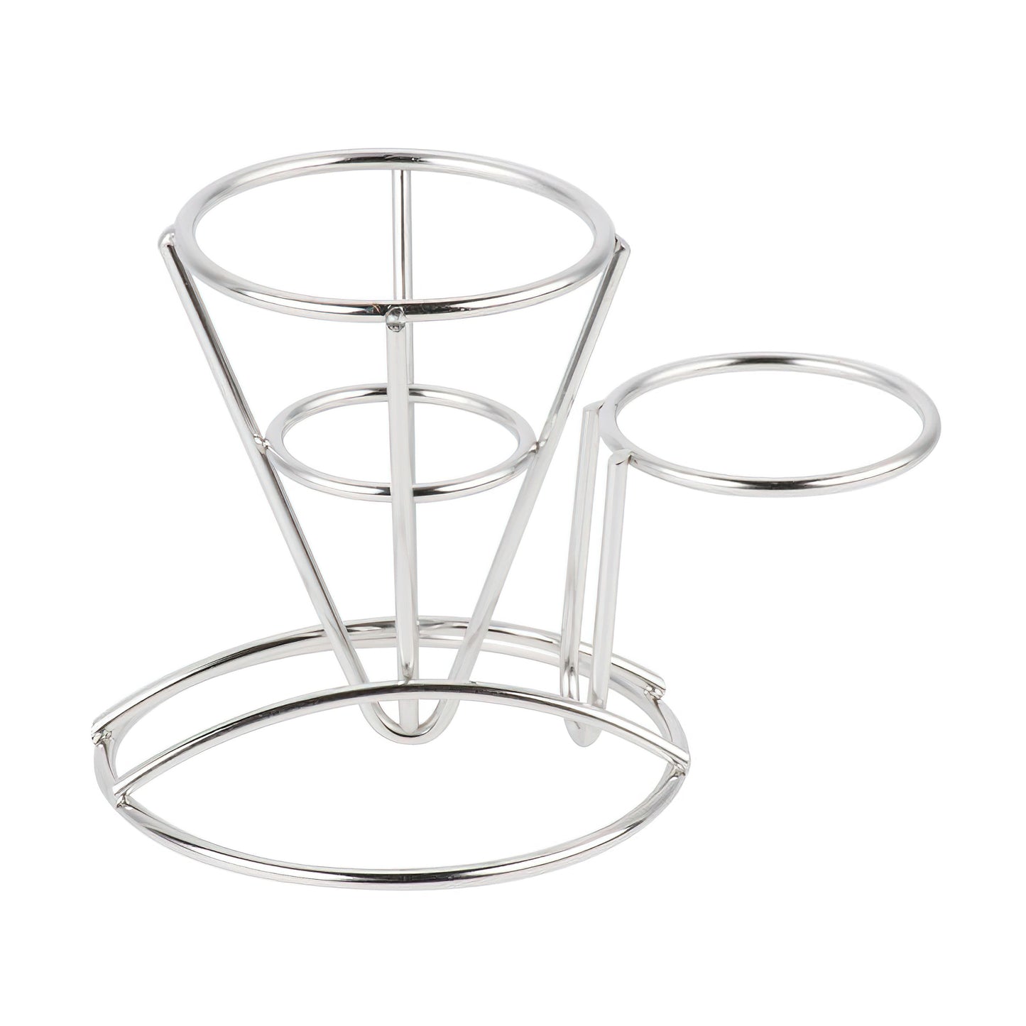 Metal Cone French Fry Holder with Sauce Cup Holder
