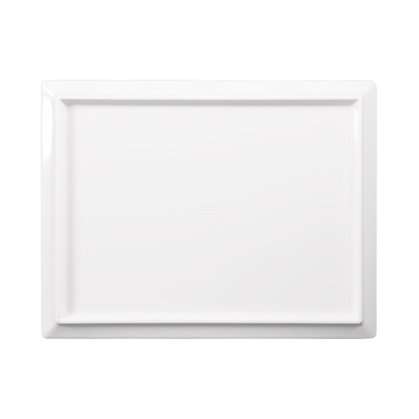 Melamine Rectangular Plate - White w/ Lapis Decal