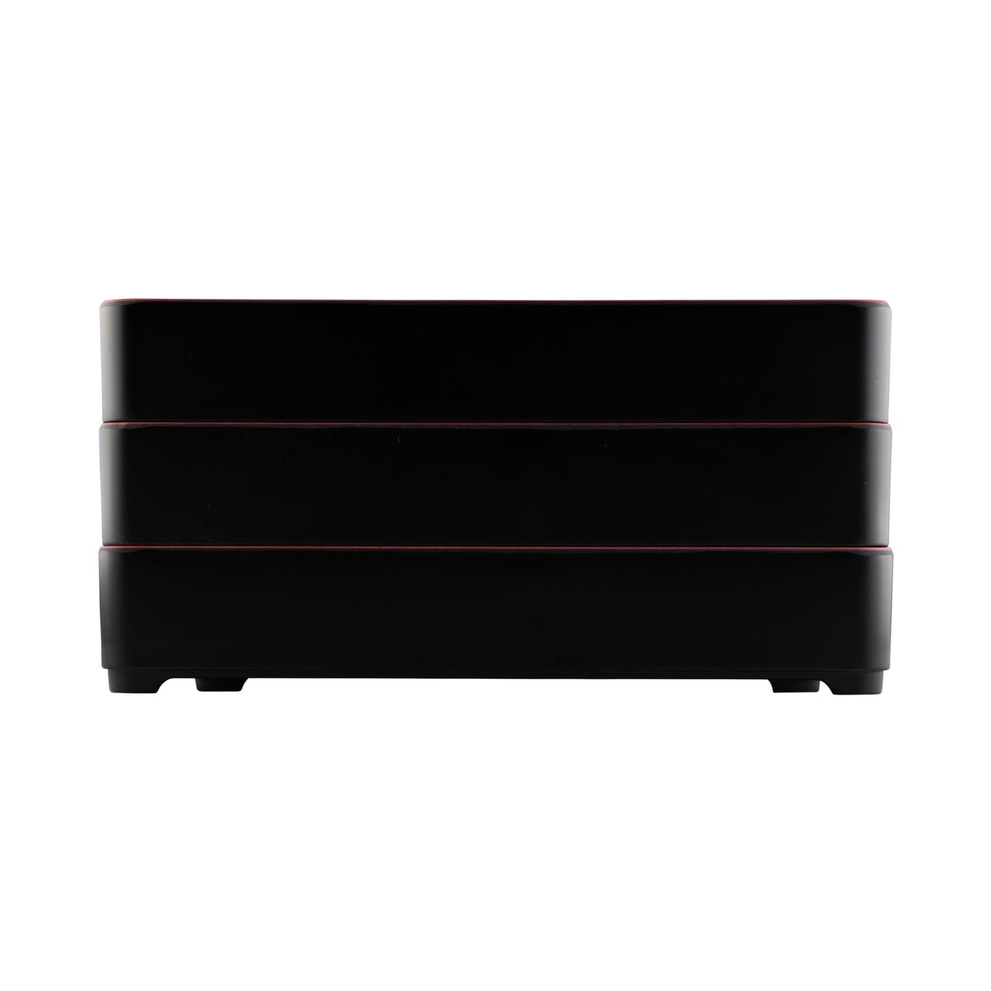 Melamine Two-Tone Bento Box - Black Outside, Red Inside