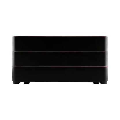 Melamine Two-Tone Bento Box - Black Outside, Red Inside