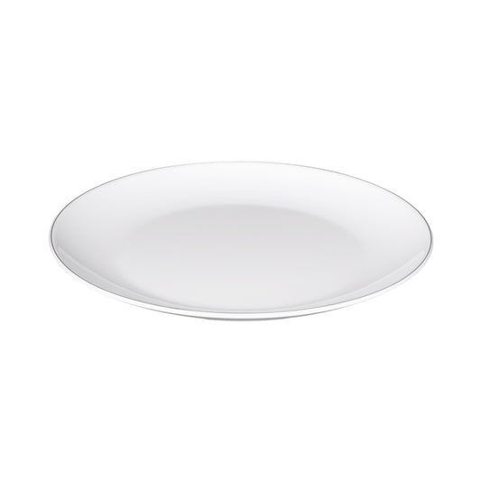 Melamine Round Plate - White w/ Black Trim