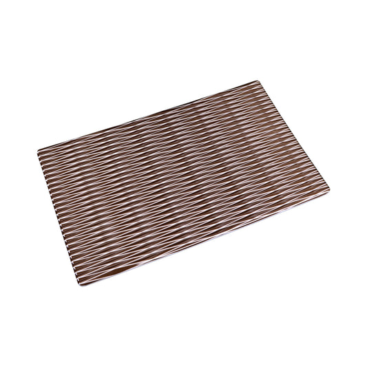 Melamine Rectangular Plate - White w/ Chocolate Decal