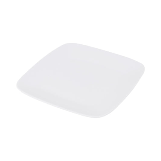 Melamine Rounded Edge Square Plate - White