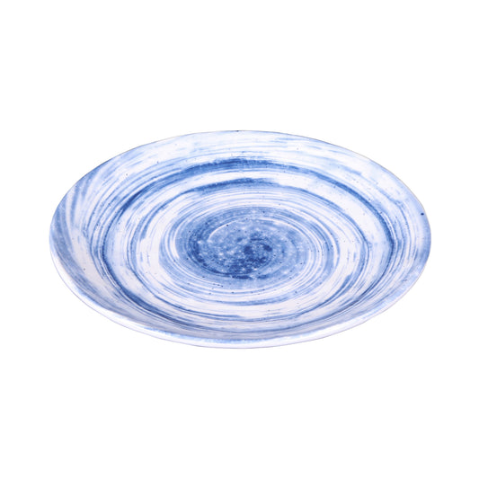Melamine Round Plate - Navy Design