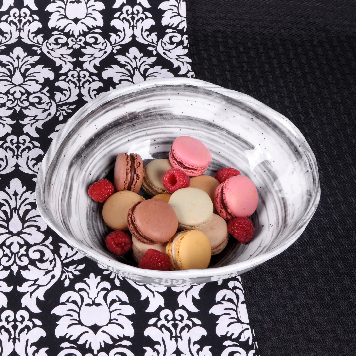 Melamine Oval Bowl - Black Design