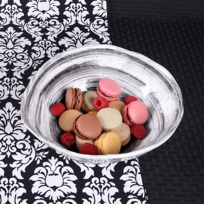 Melamine Oval Bowl - Black Design