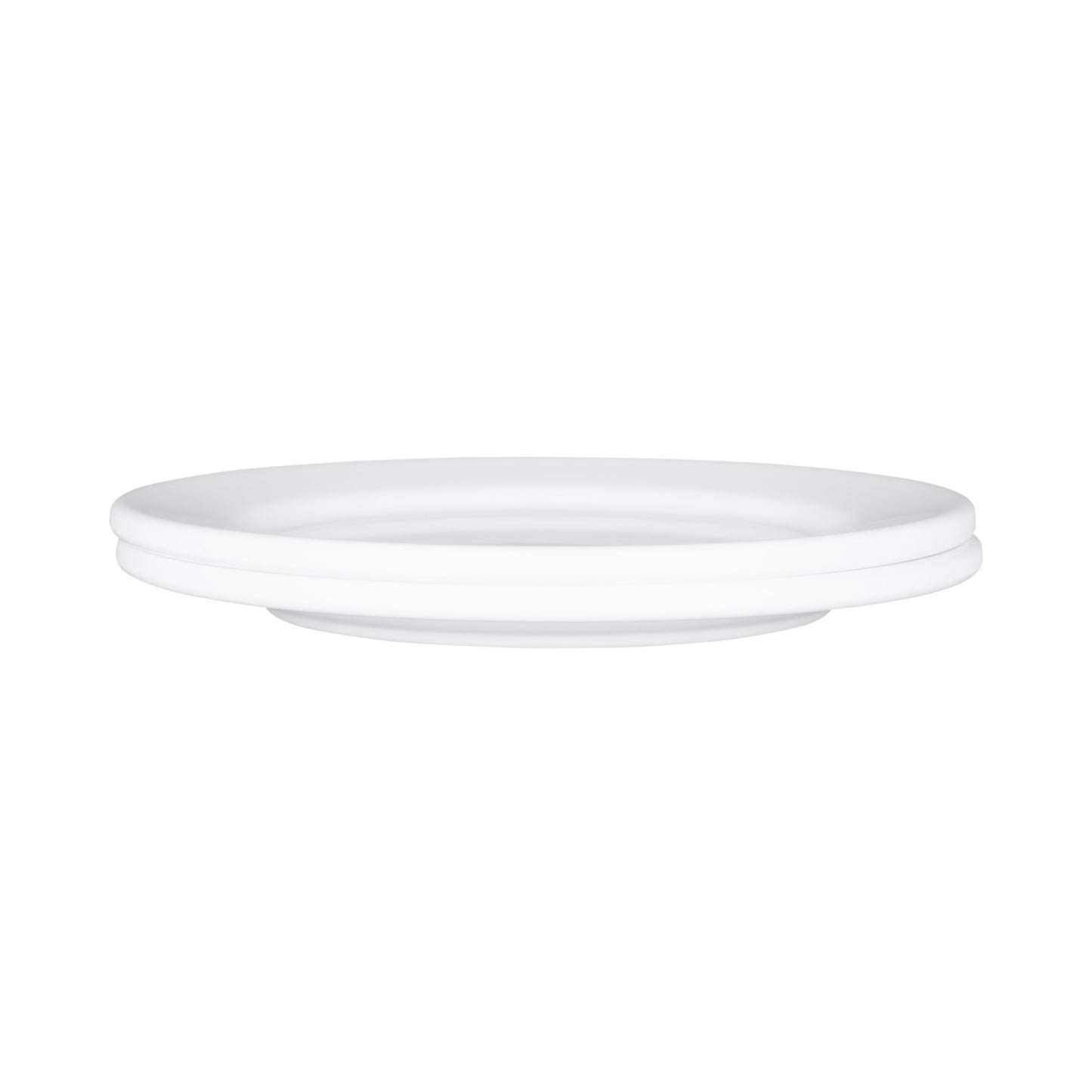 Melamine Round Rim Plate - White