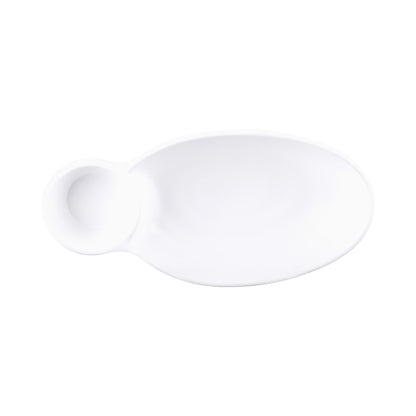 Melamine Two Compartment Tray - White