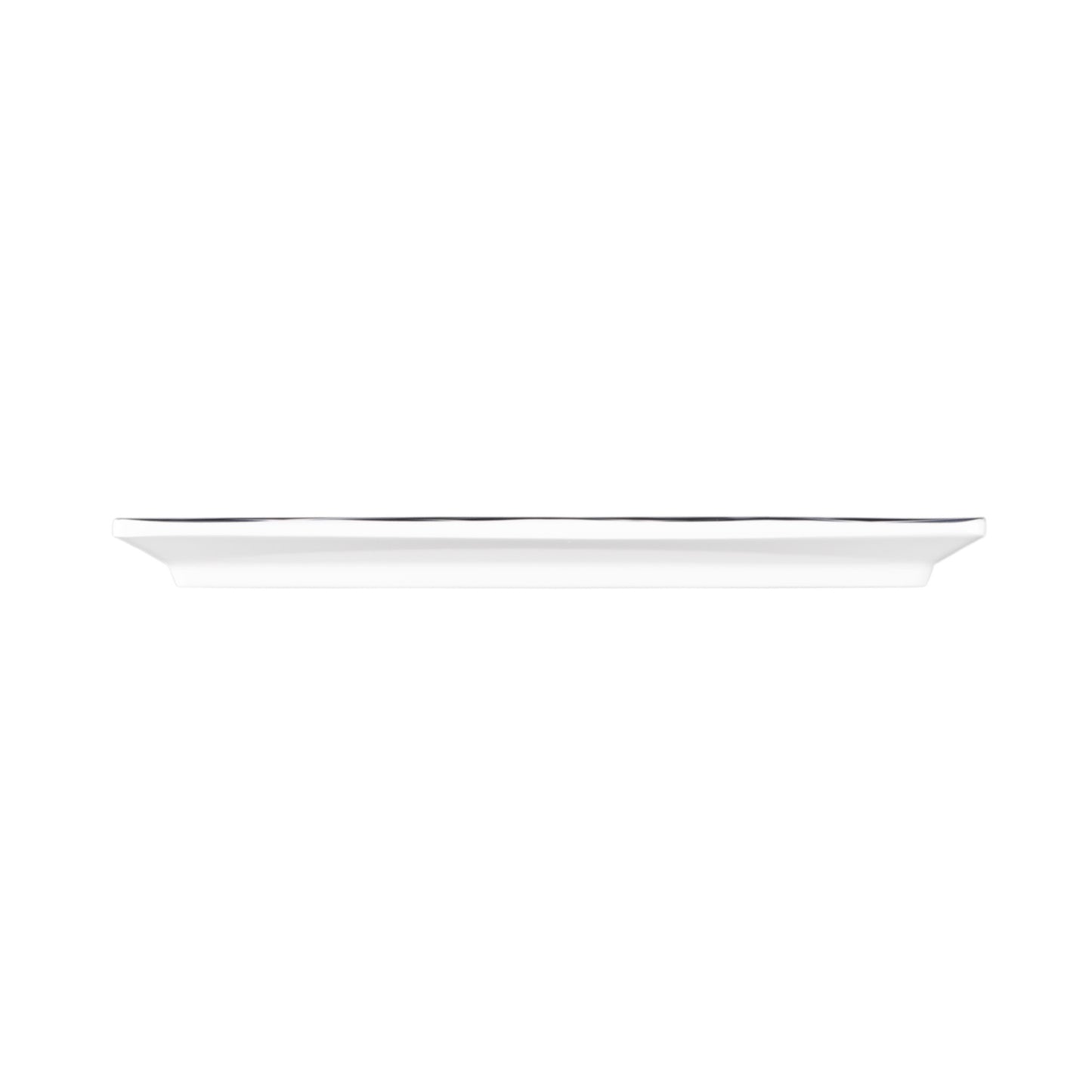 Melamine Rectangular Plate - White w/ Lapis Decal