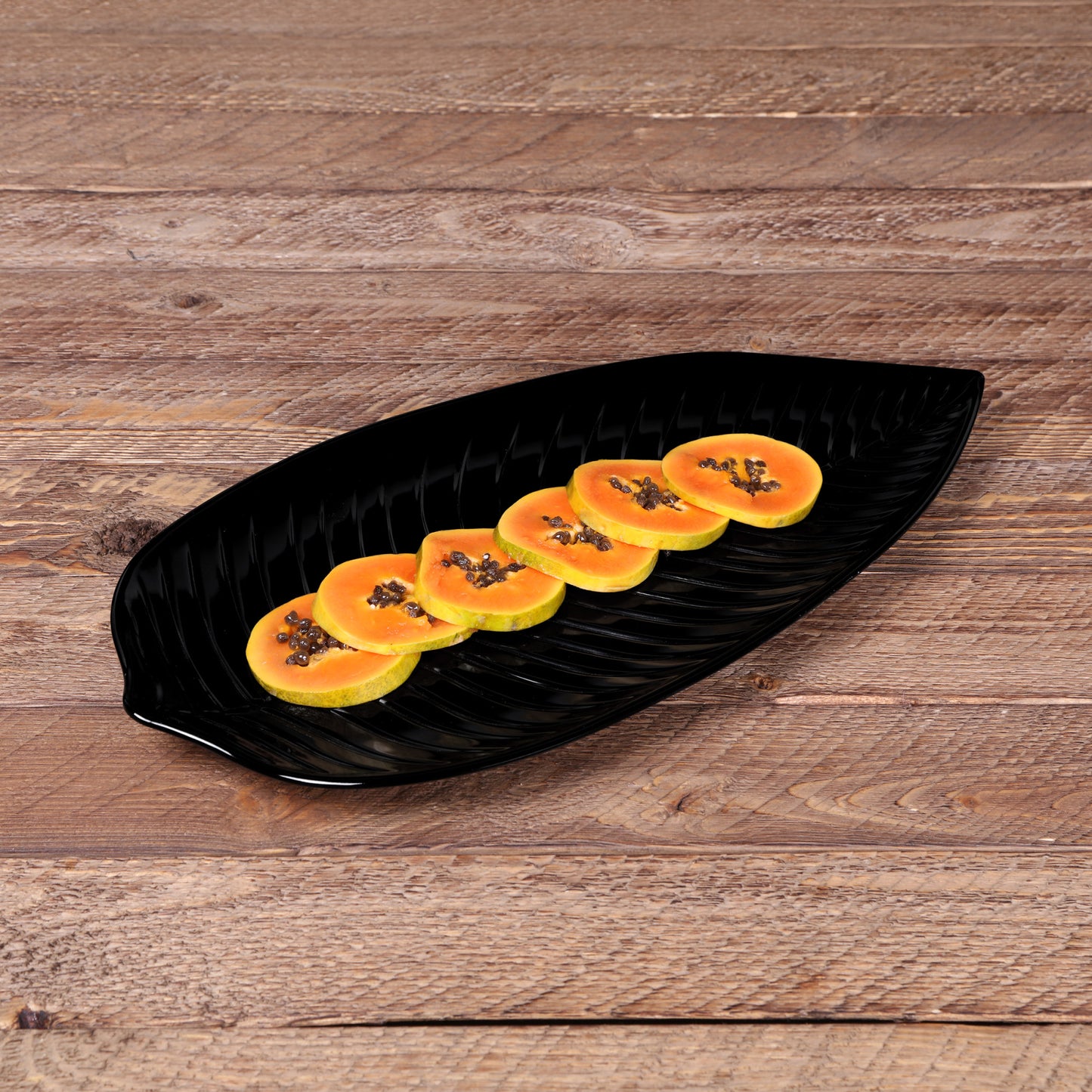 Melamine Large Leaf Platter - Black