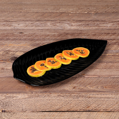 Melamine Large Leaf Platter - Black