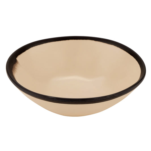 16 oz. Manila, Melamine, Salad Bowl, (20 oz. rim-full), 7" Top Dia., 1.75" Deep, G.E.T. Pottery Market Matte (12 Pack)