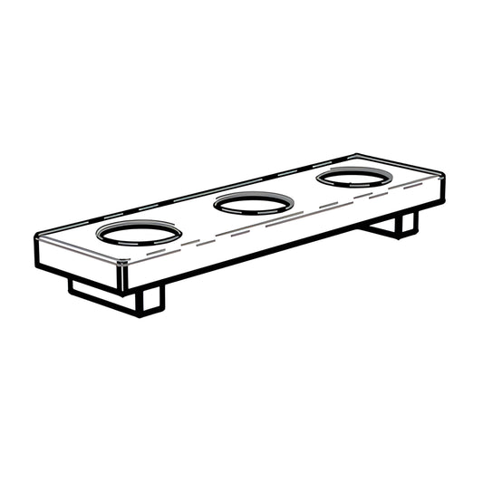 small wooden base for 3 bowls    incl. plastic insets