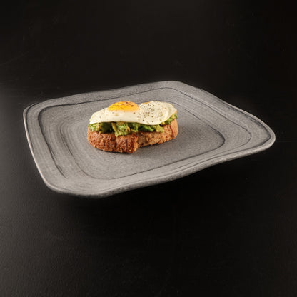 Melamine Irregular Square Plate - Granite Stone Design