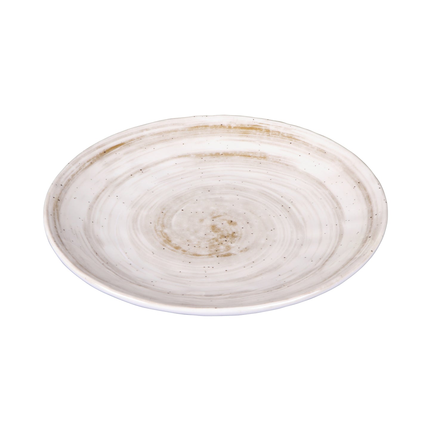 Melamine Round Plate - Taupe Design