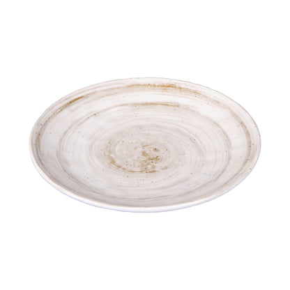 Melamine Round Plate - Taupe Design