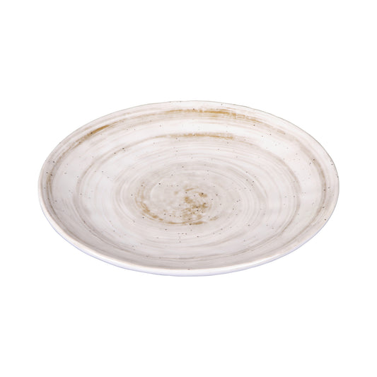 Melamine Round Plate - Taupe Design