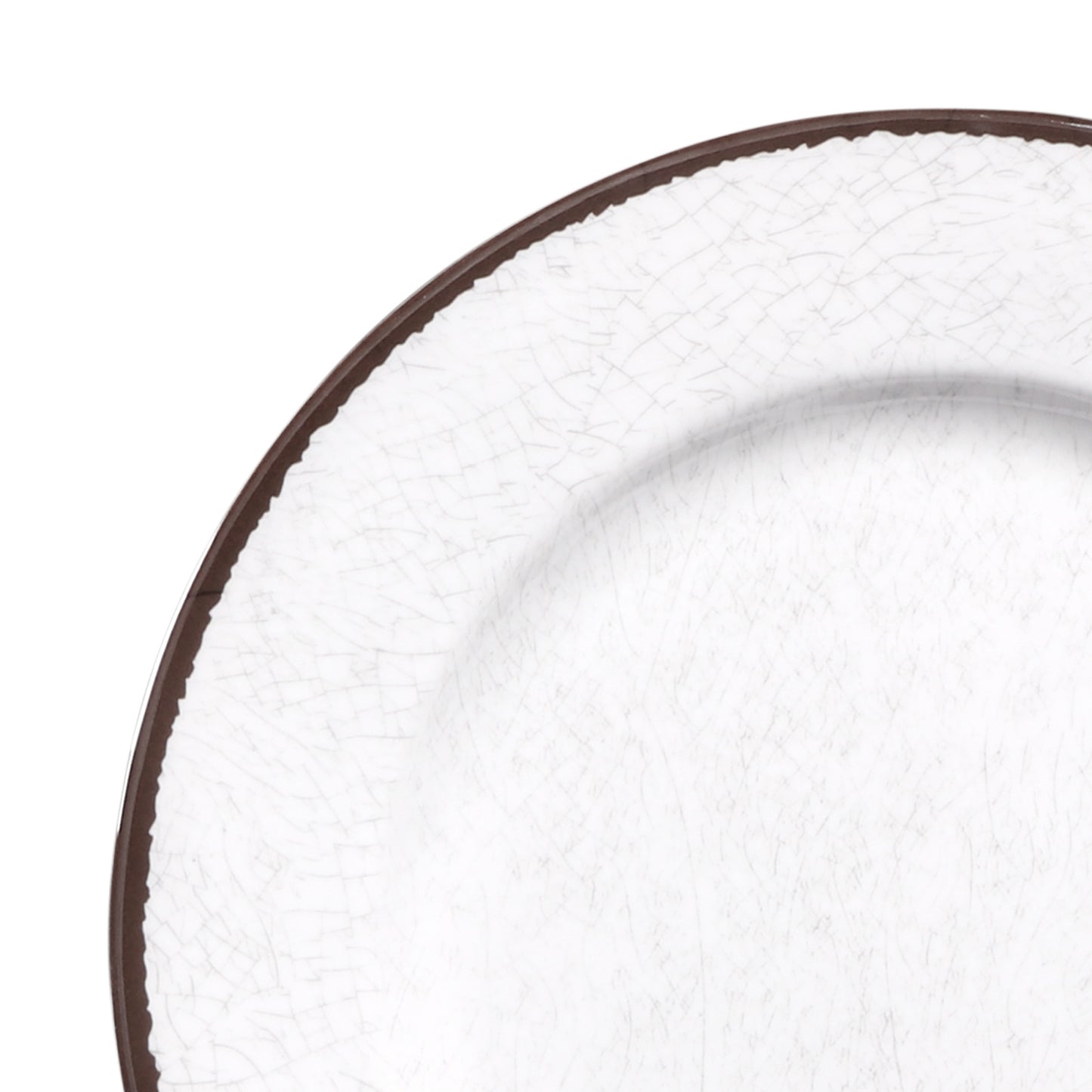 Melamine Round Crackle Plate - White