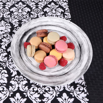 Melamine Round Plate - Black Design