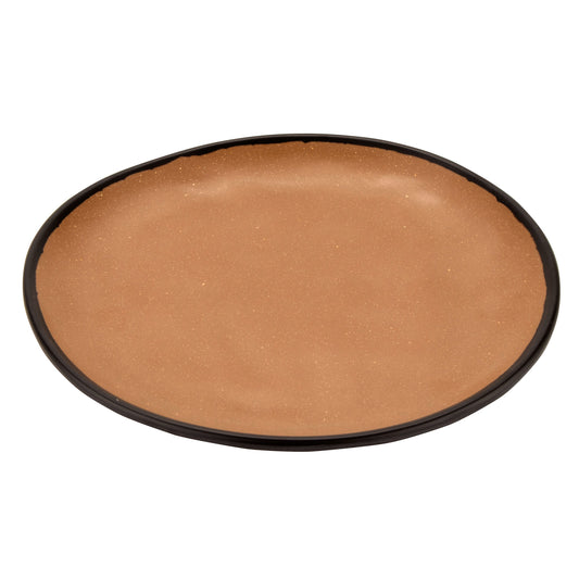 9" Speckled Taupe, Melamine, Small Round Coupe Dinner Plate, G.E.T. Pottery Market Matte (12 Pack)