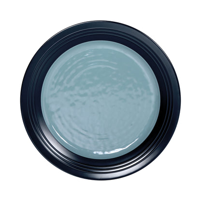 Melamine Round Two Tone Plate - Abyss Gloss Inside/Lapis Matte Outside