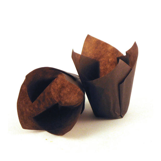 4" x 4" Food-Safe Tulip Inserts, Brown, 1000 pieces./cs.