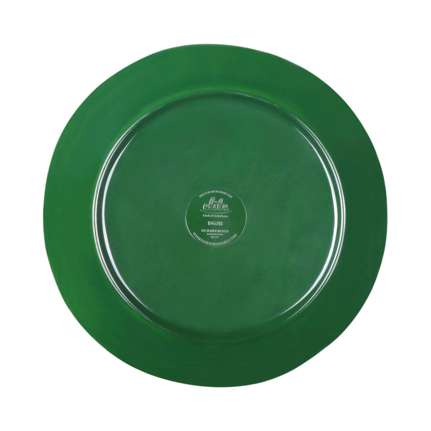 Melamine Round Plate - Green Glaze
