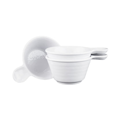Melamine Bowl w/ 1/2" Handle - White