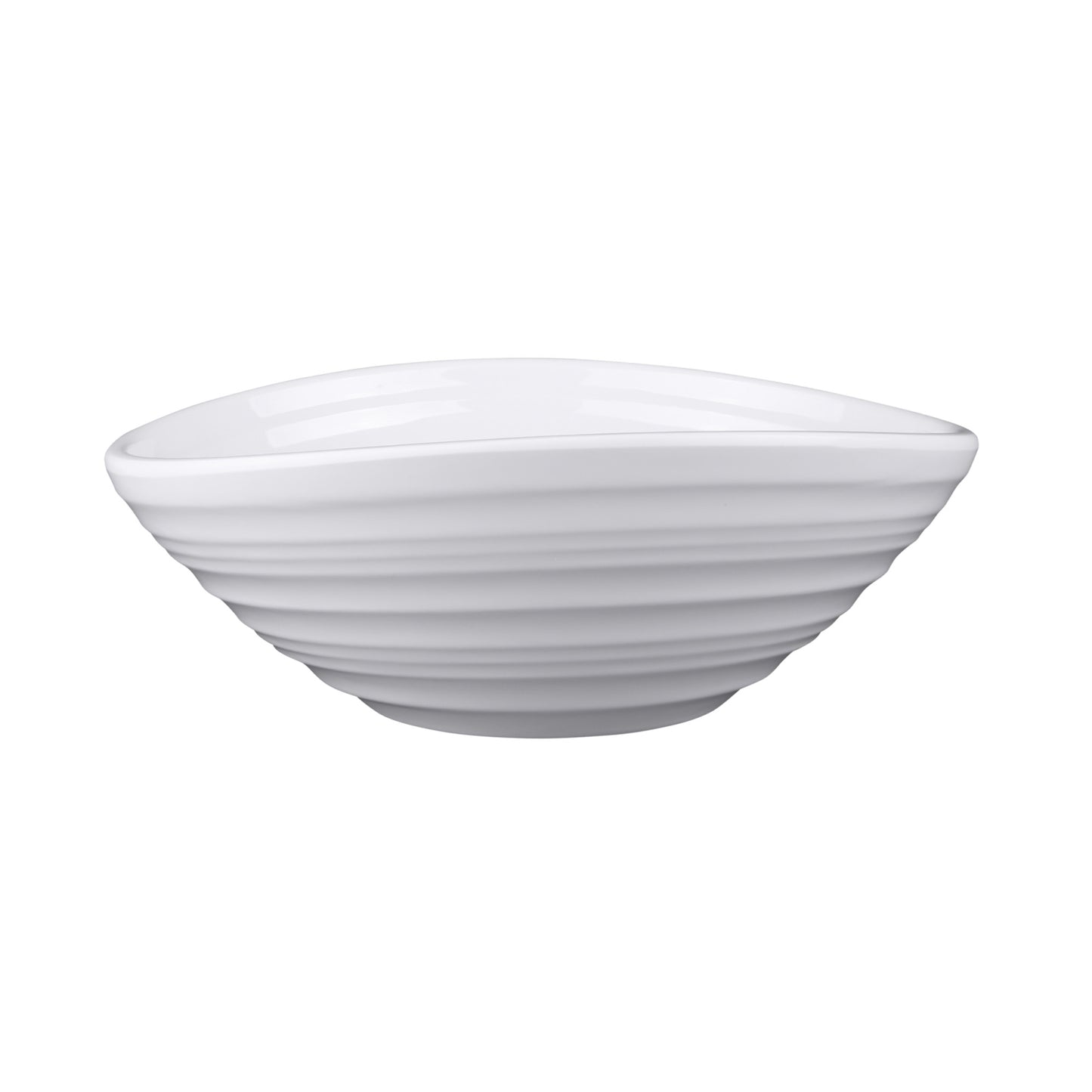 Melamine Oblong Swirl Bowl - White