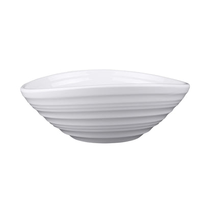 Melamine Oblong Swirl Bowl - White