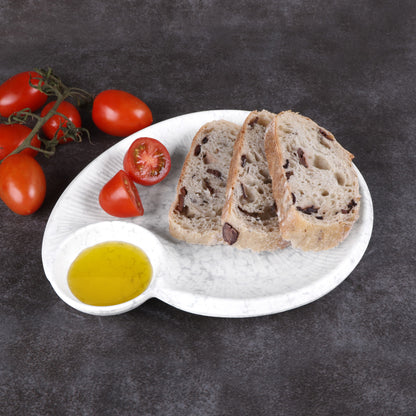 Melamine Round Chip & Dip Plate - Gray Marble