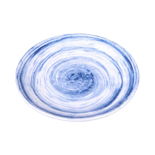 Melamine Round Plate - Navy Design