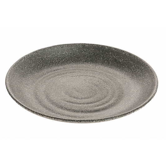 6.24" infuse stone grey round melamine plate (small), 6.24"L x 6.24"W x 1.1"H, GET, cheforward