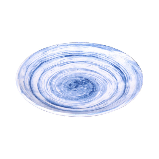 Melamine Round Plate - Navy Design