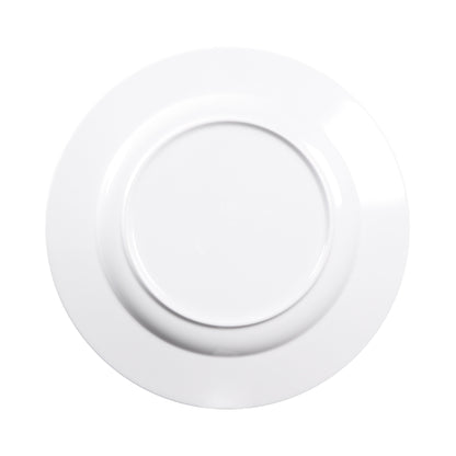 Melamine Round Crackle Plate - White