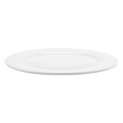 11" Bright White Porcelain Rolled Edge Plate, Corona Actualite (12 Pack)