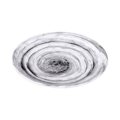 Melamine Round Plate - Black Design