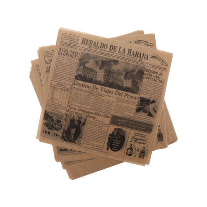 12" x 12" Food-Safe Cuban Newsprint Liner, Brown, 1000 pieces./cs.