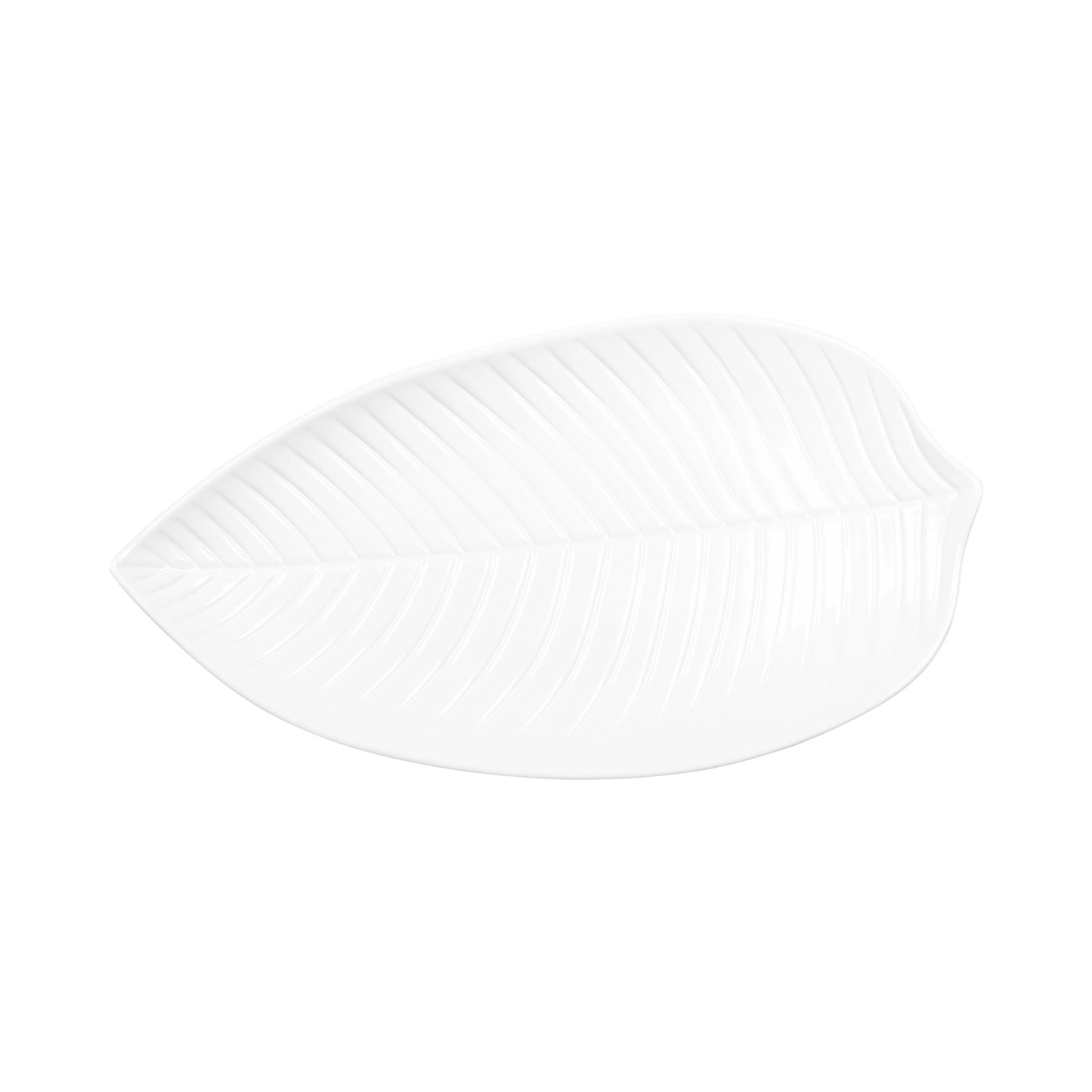 Melamine Large Leaf Platter - White